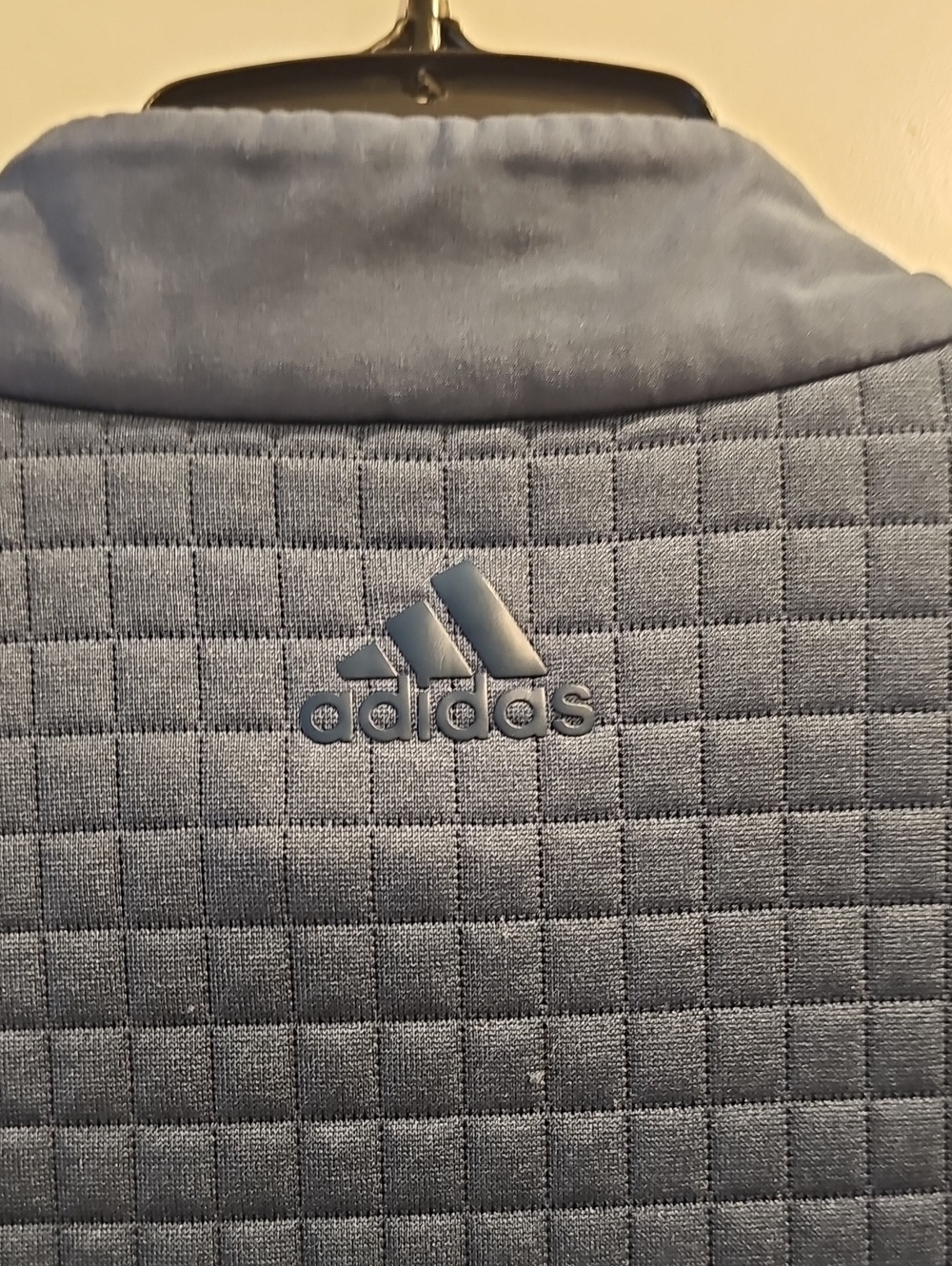 Adidas Men's Quilted Half-Zip Sweater Jacket - Blue - Picture 3 of 7